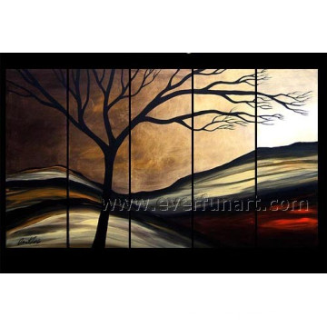 5 Panels Handmade Landscape Oil Painting on Canvas